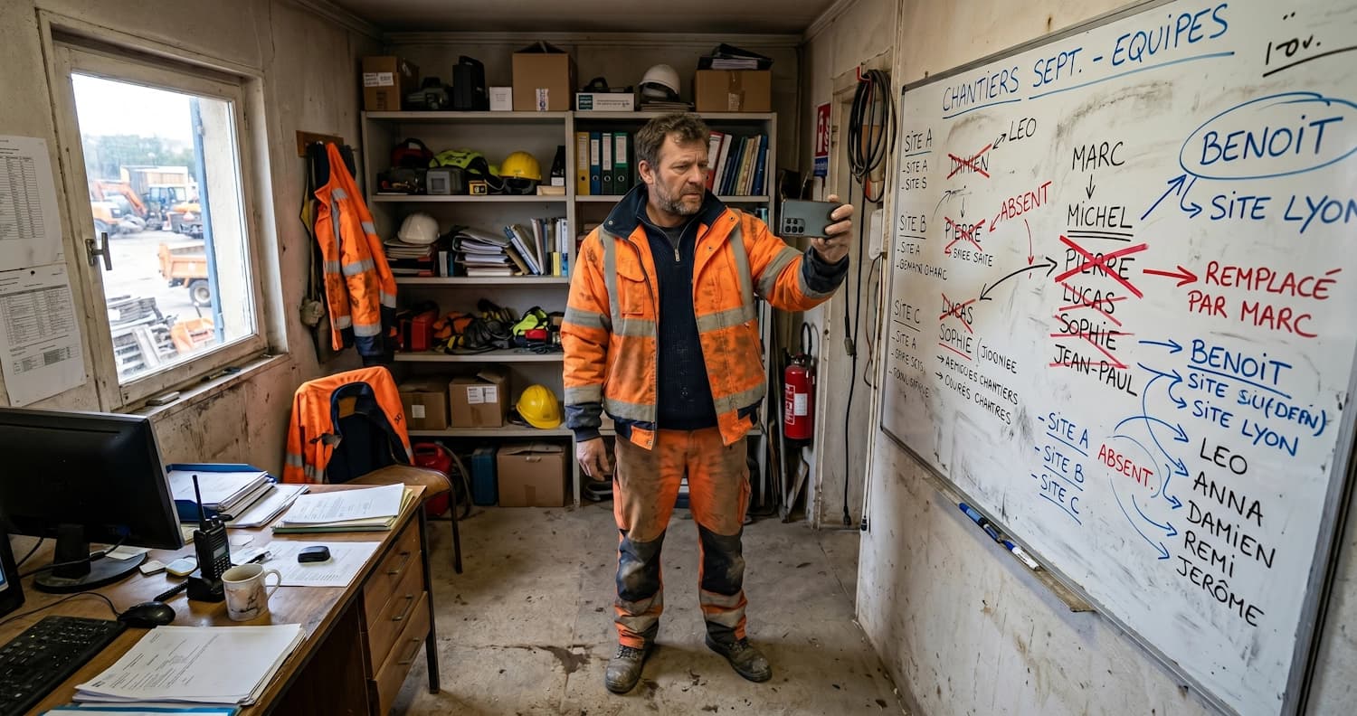 Pourquoi votre tableau blanc de planning chantier vous fait perdre de l’argent